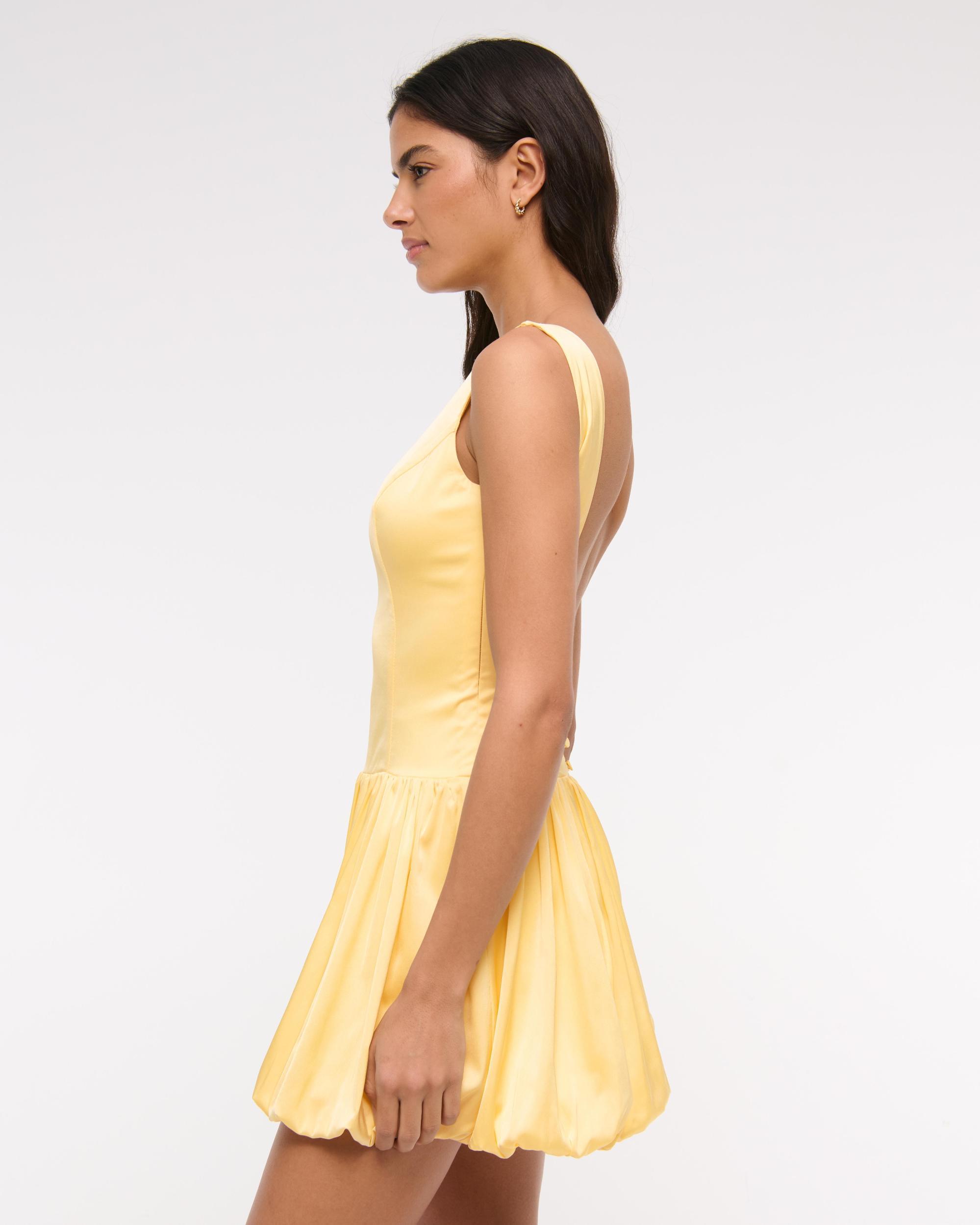 High-Neck Bubble Hem Mini Dress Product Image