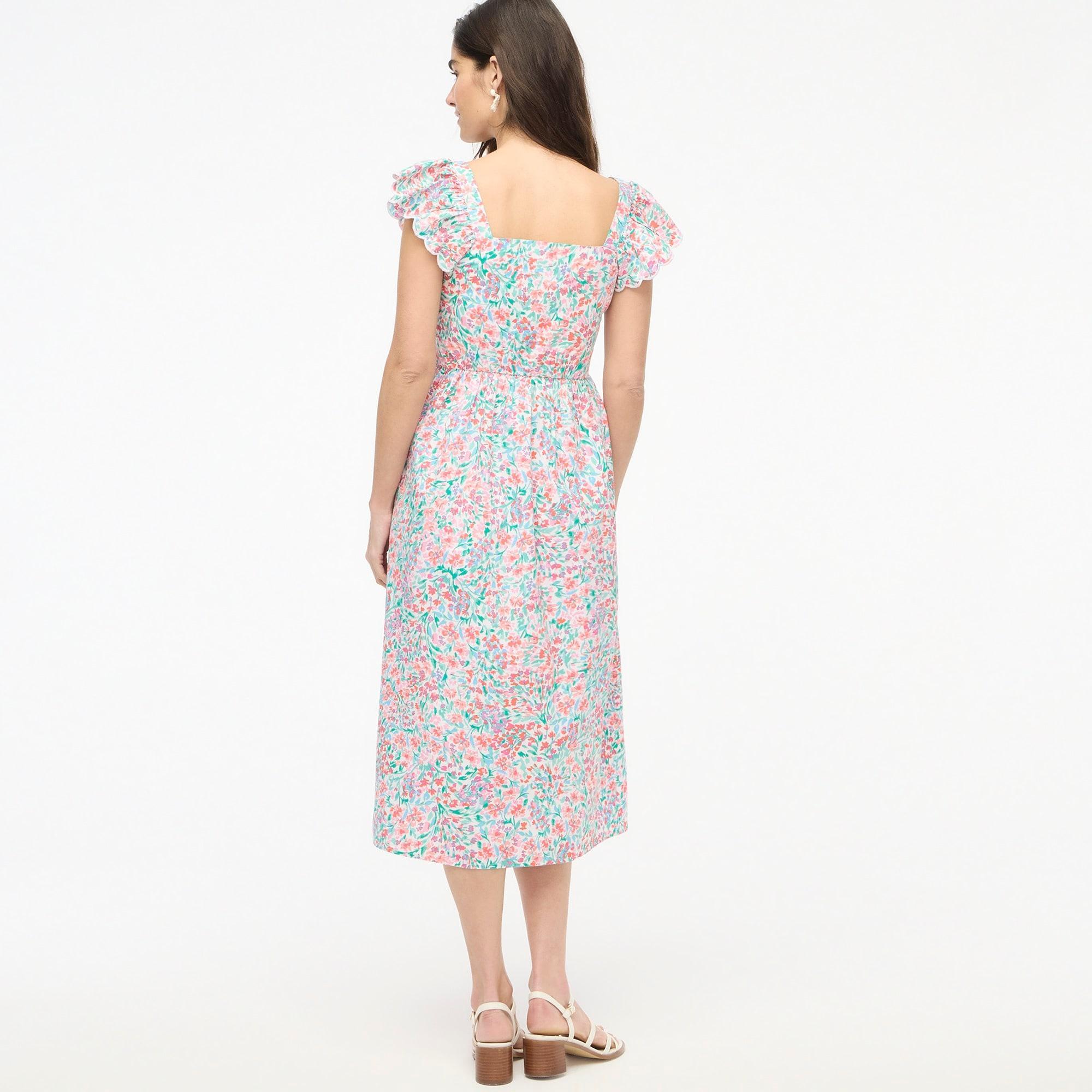 Ruffle-sleeve midi dress Product Image