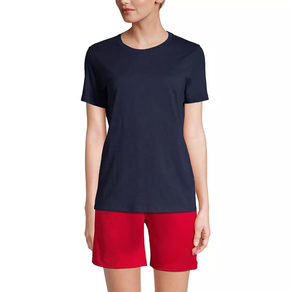 Women's Lands' End Short Sleeve Essential Tee, Size: Medium, Gray Grey Product Image