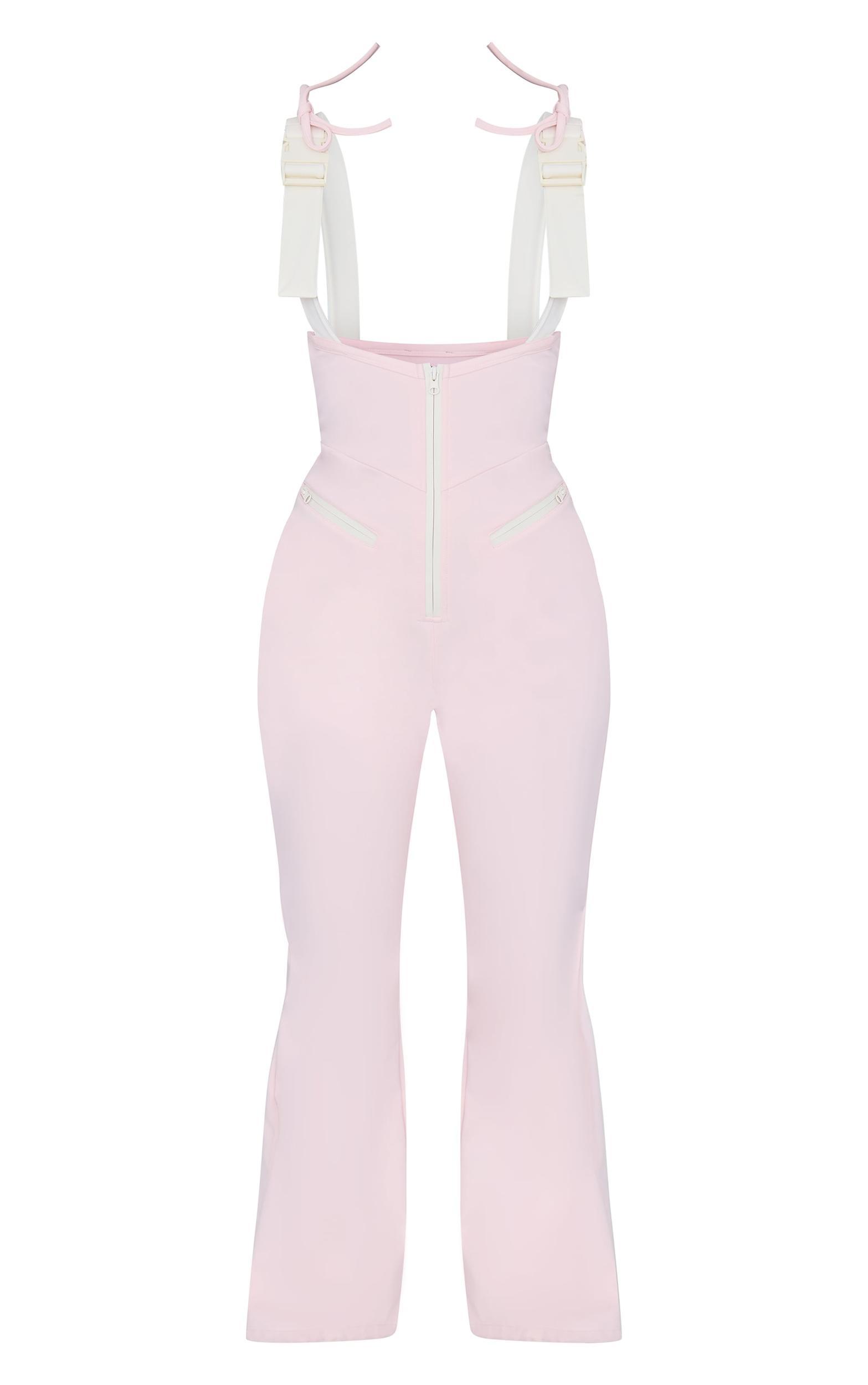 PRETTYLITTLETHING SKI Pink Heart Detail Scuba Salopettes Product Image