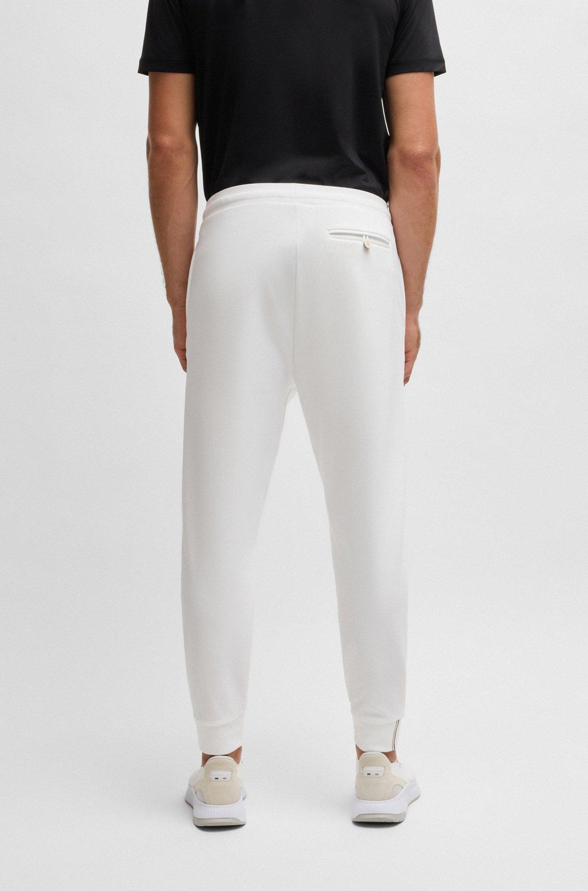 Regular-fit trousers in stretch gabardine with logo detail Product Image