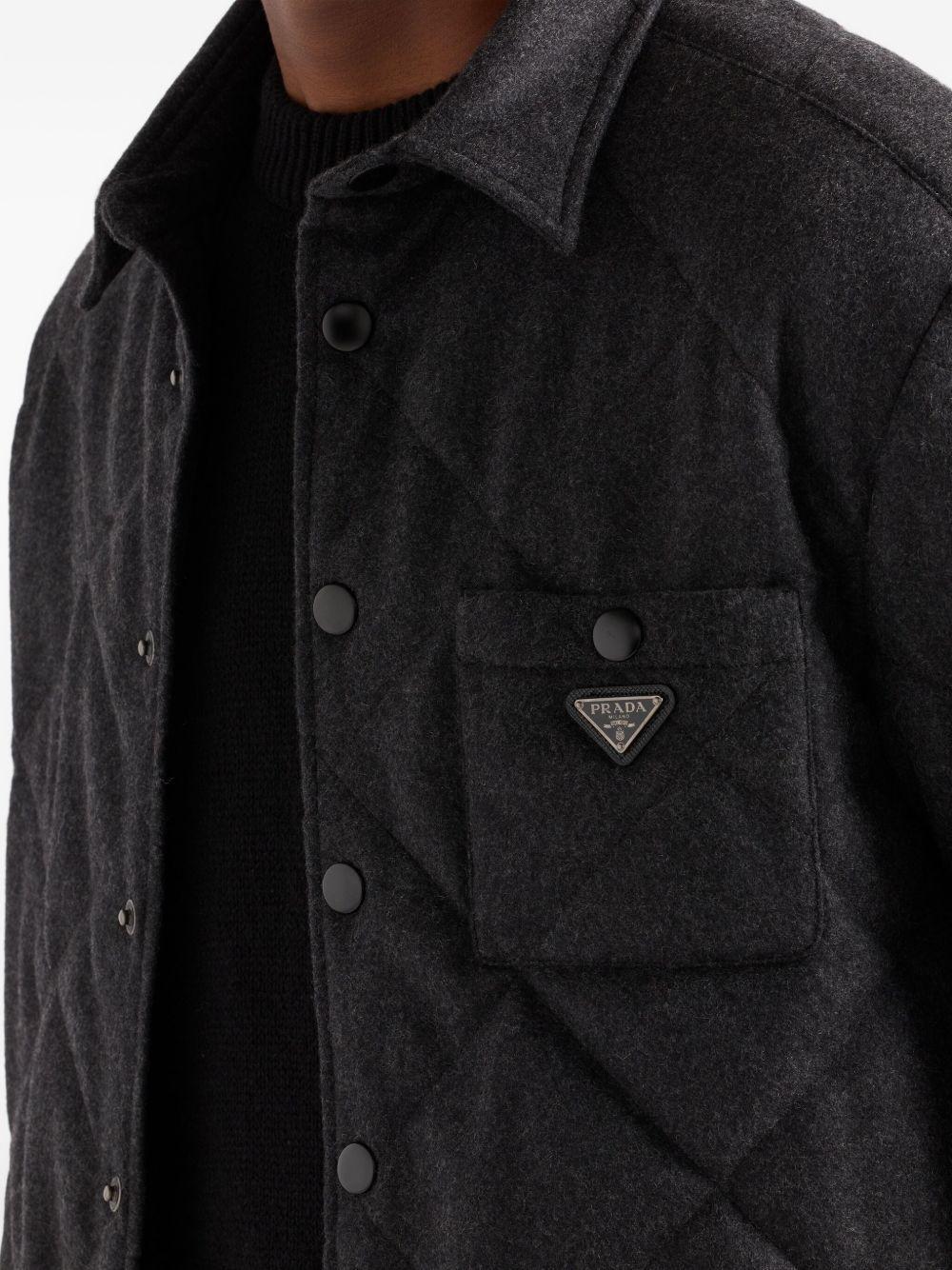quilted cashmere shirt jacket Product Image