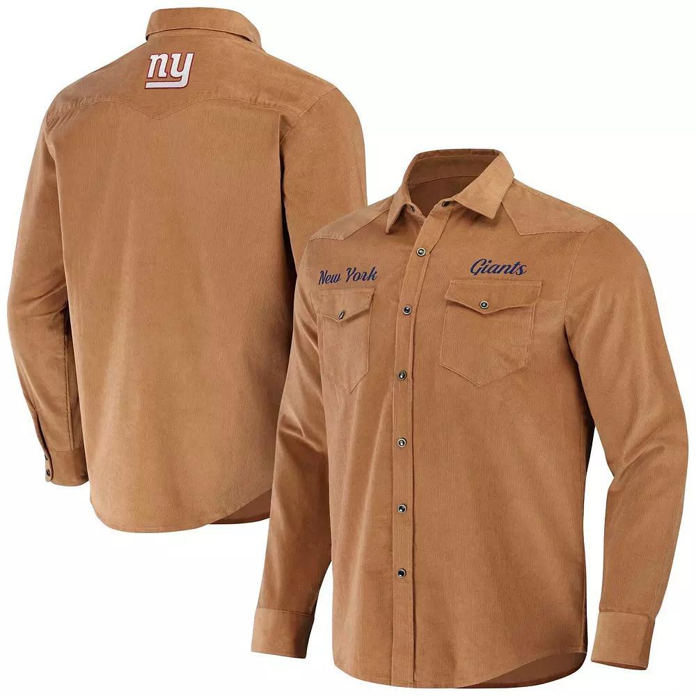 Men's NFL x Darius Rucker Collection by Fanatics Tan New England Patriots Western Full-Snap Shirt, Size: 3XL, Team Product Image