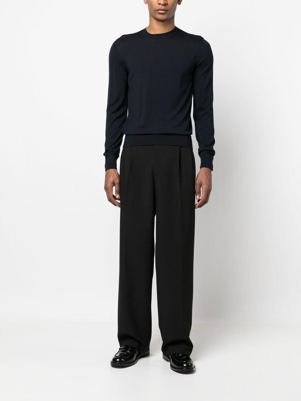 TOM FORD Wool Crew-neck Jumper In Blue Navy Product Image