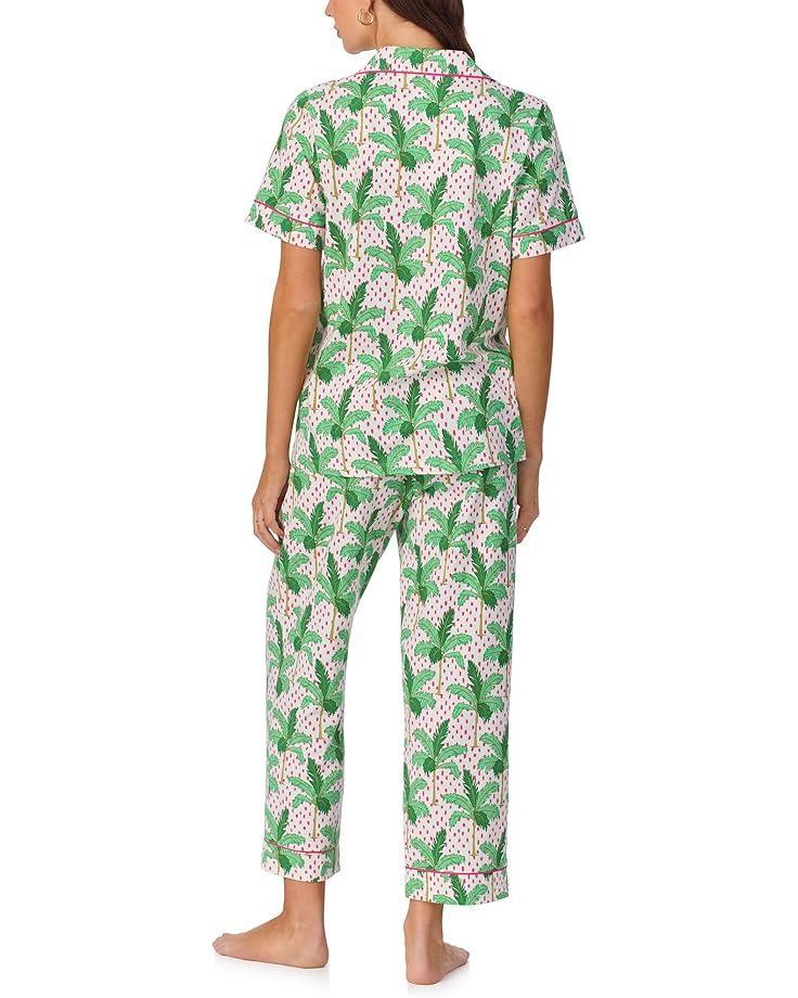Cotton Woven Short Sleeve Cropped Pj Set Product Image