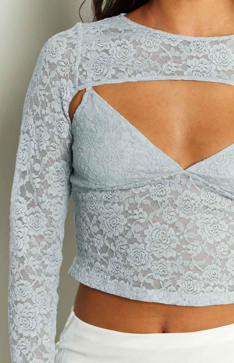 Here With Me Blue Lace Cami and Shrug Set Product Image