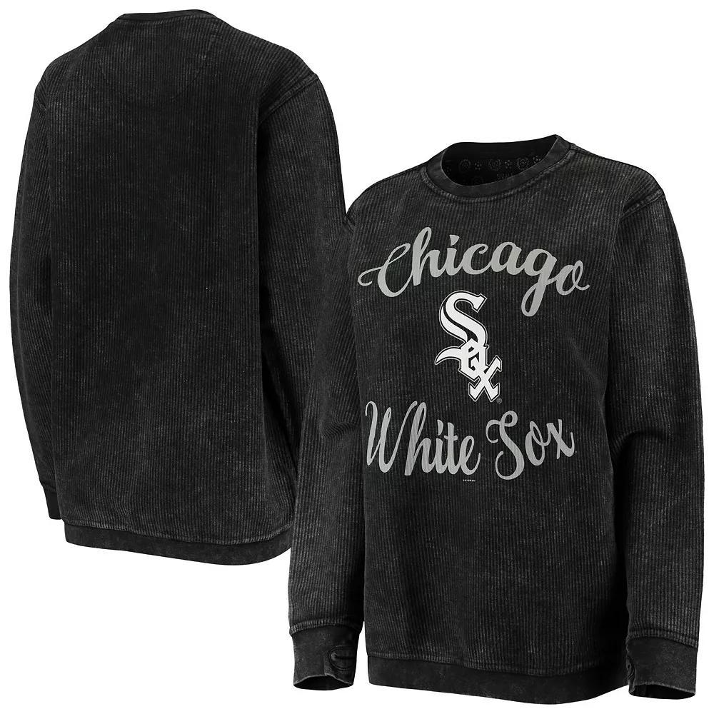 Women's G-III 4Her by Carl Banks Black Chicago White Sox Script Comfy Cord Pullover Sweatshirt, Size: Large Product Image