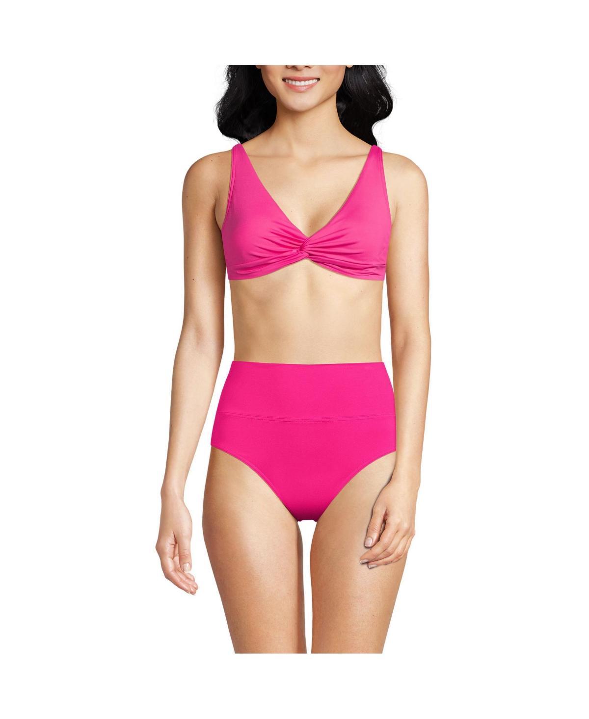 Women's Lands' End V-Neck Twist Front Underwire Bikini Top, Size: 6, Black Product Image