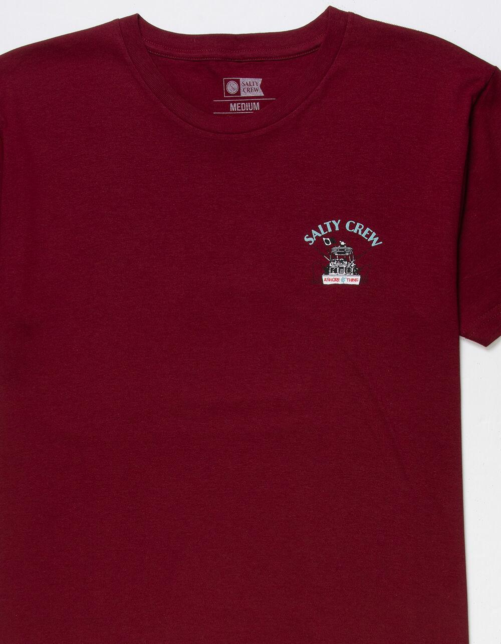 SALTY CREW Fishing Crew Mens Tee - BURGUNDY Product Image