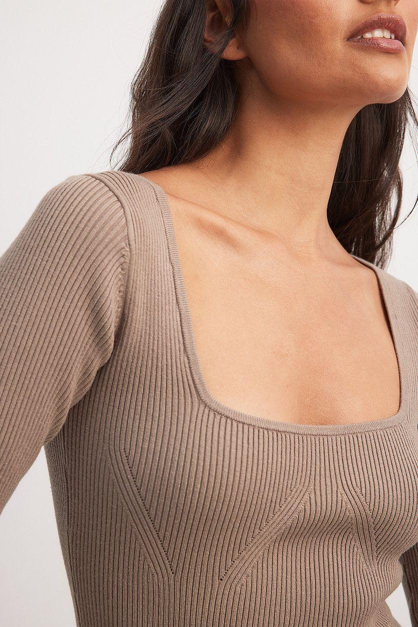 Scoop Neck Midi Slit Dress Product Image
