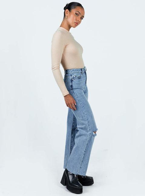 Thorne High Rise Straight Leg Jeans Denim Product Image