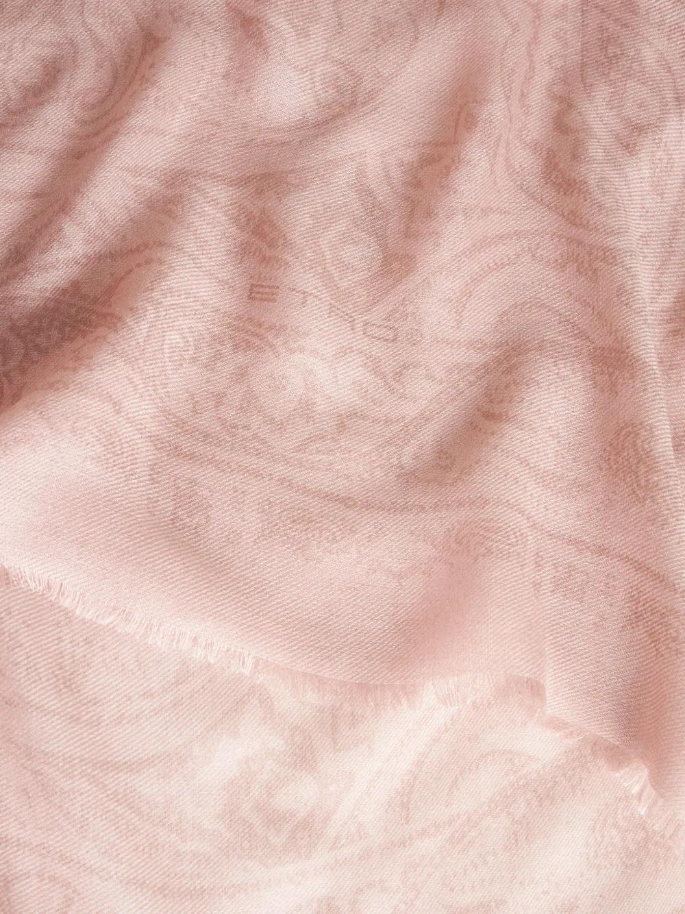 ETRO Paisley-jacquard Frayed Scarf In Pink Product Image