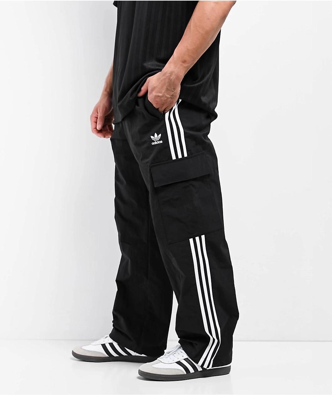 adidas adicolor 3-Stripe Black Cargo Pants Product Image