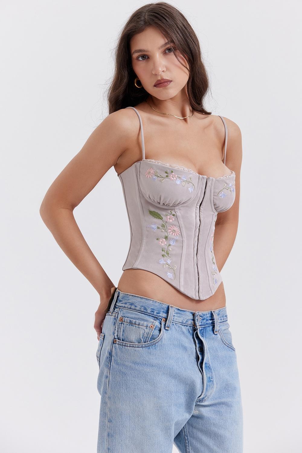 Petunia Light Lavender Embroidered Corset Product Image