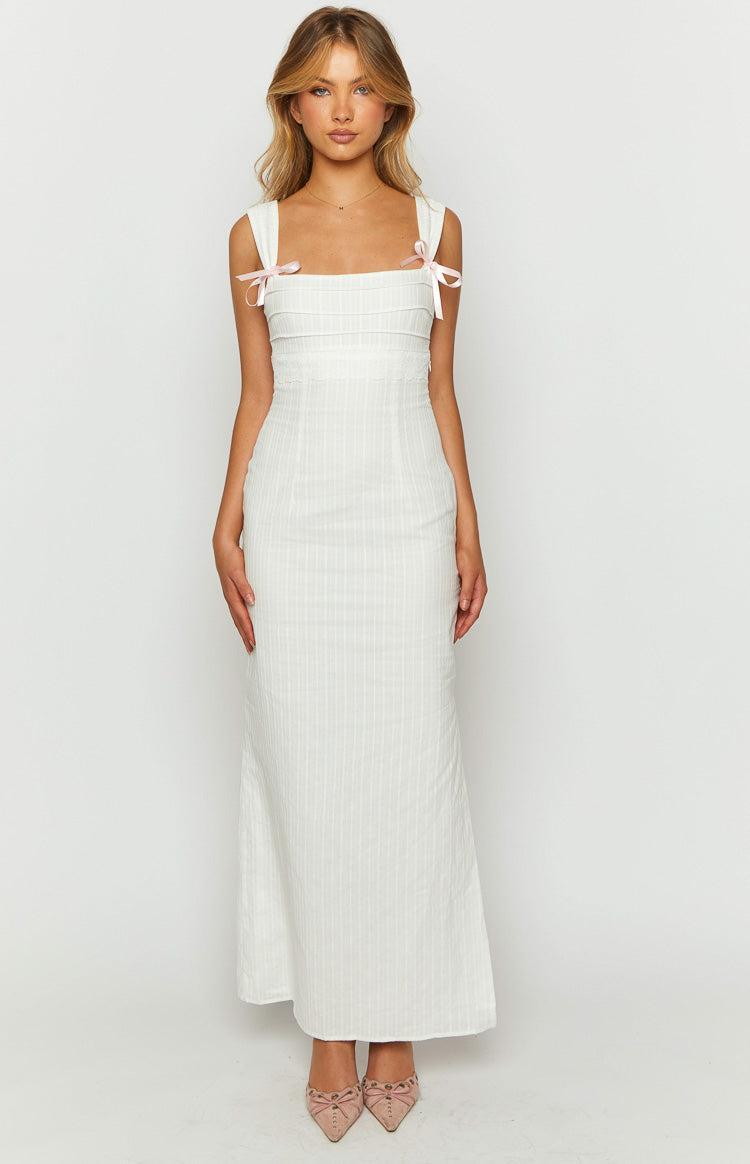 Magnus White Tie Back Maxi Dress Girls Product Image