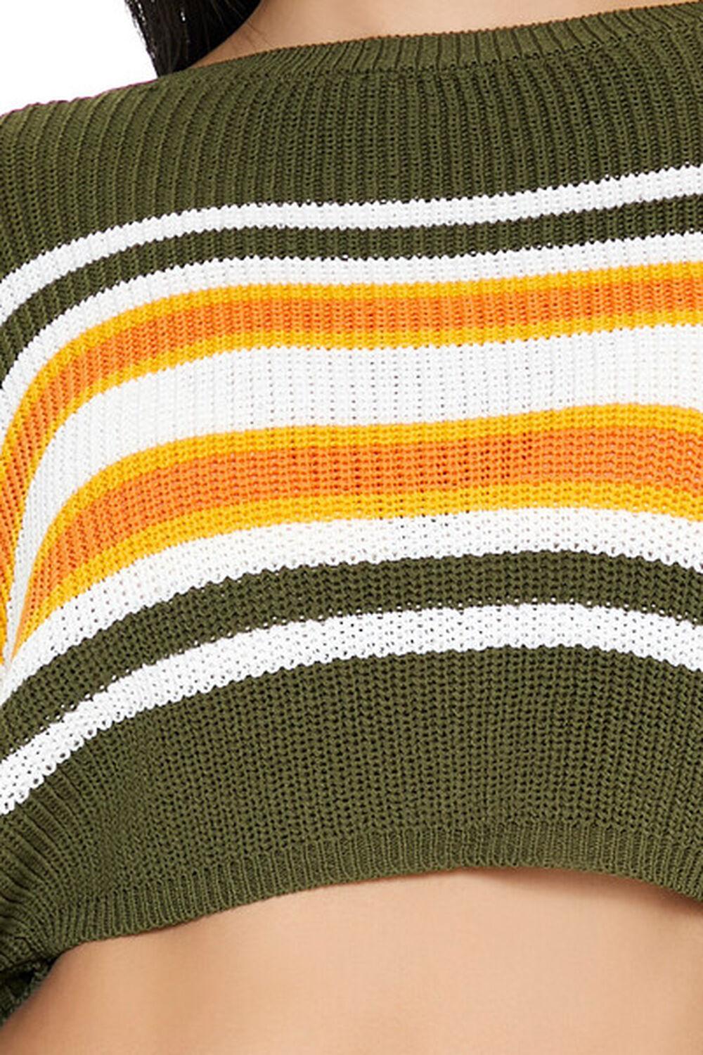 Striped Split-Back Cropped Sweater | Forever 21 Product Image