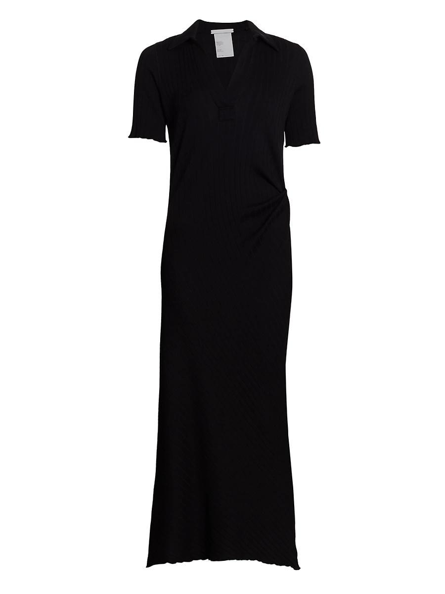 Womens Retro Rib Polo Maxi Dress Product Image