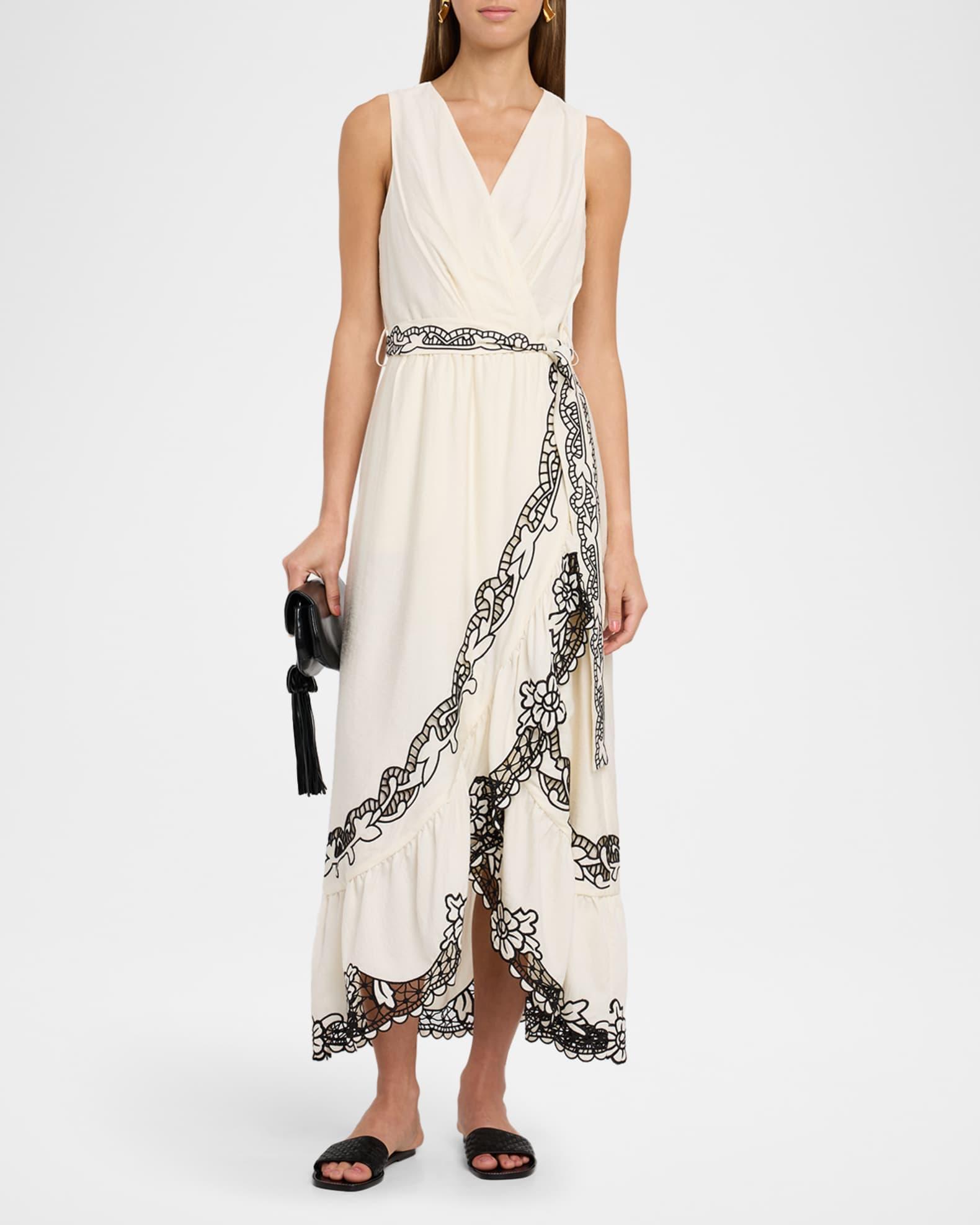 The Poppy Embroidered Faux Wrap Maxi Dress Product Image