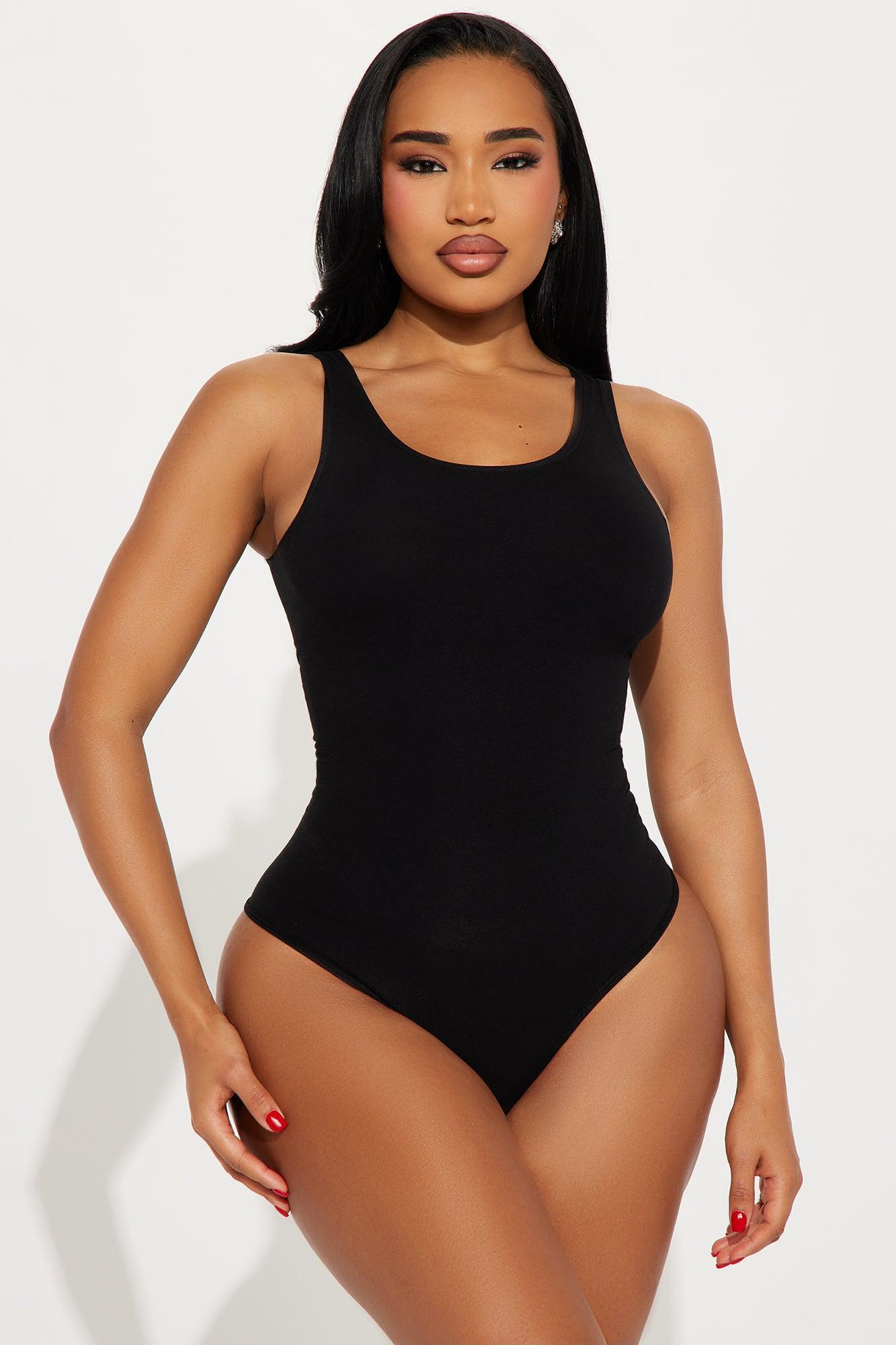Always Snatched Seamless Scoop Neck Bodysuit - Black Product Image