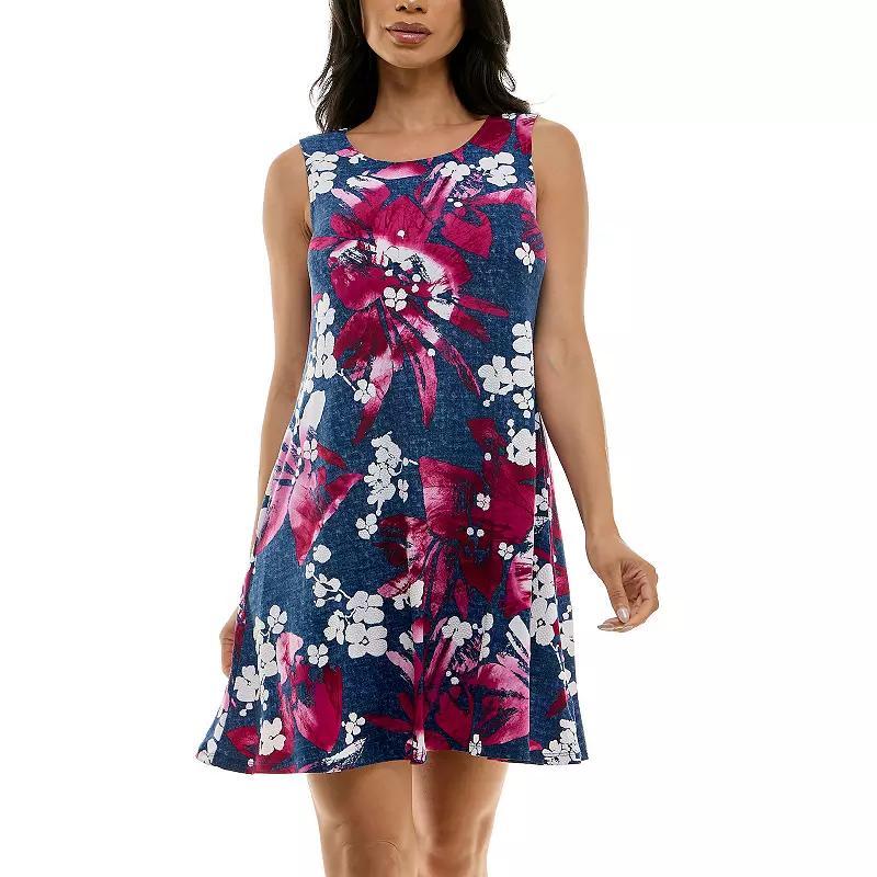 Women's Nina Leonard Sleeveless Trapeze Dress, Size: Medium, White Product Image