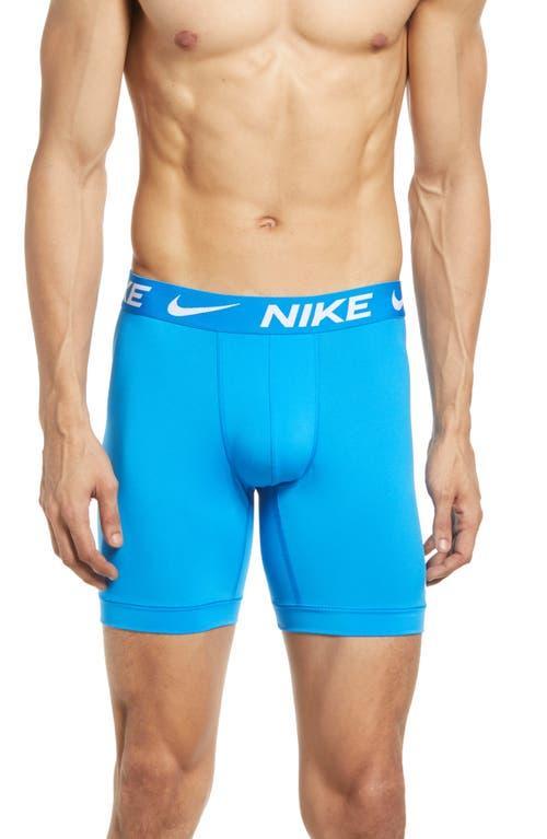 Men's Nike Dri-FIT Essential 3-pack Microfiber Long-Leg Boxer Briefs, Size: XXL, Blue Grey Black Product Image