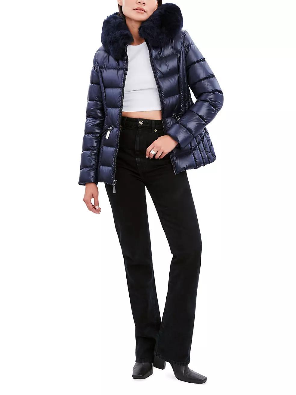 Dawn Levy Nikki Shearling Trim Puffer Coat Product Image
