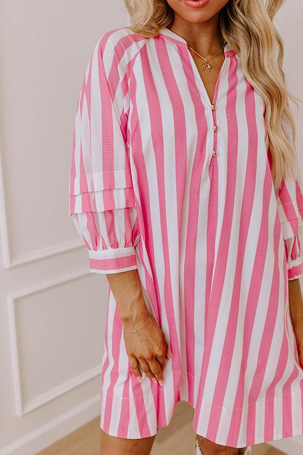 Sippin' Rose Stripe Mini Dress Product Image