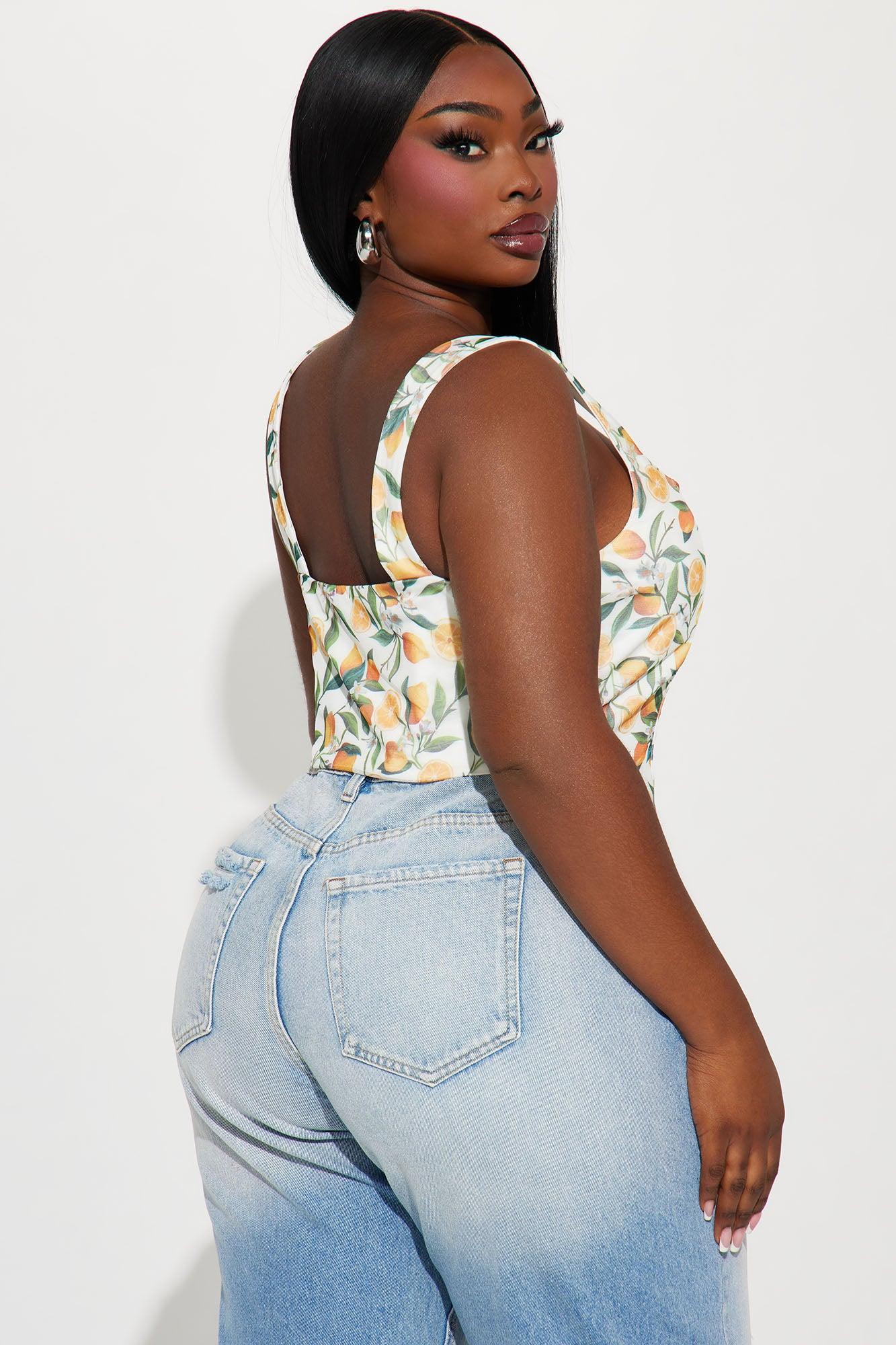 Life Gives You Lemons Corset Top - Ivory/combo Product Image