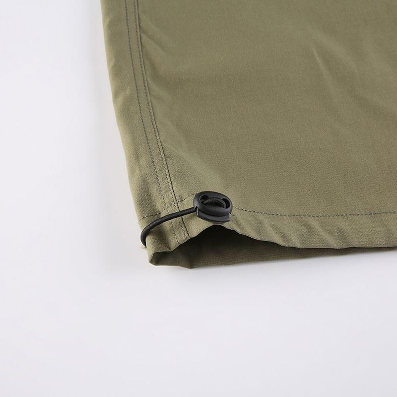 Low Rise Plain Flared Cargo Pants Product Image