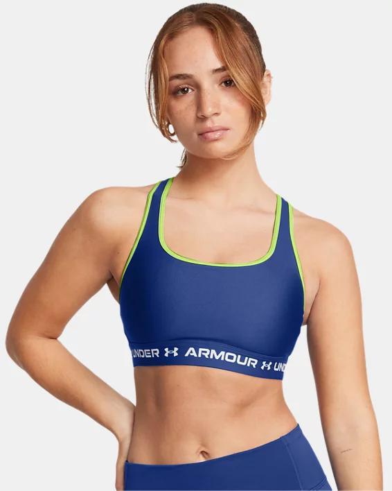 Under Armour Crossback 2.0 Medium-Impact Sports Bra, Women's, Size: XL, Rebel Dark Pink Product Image