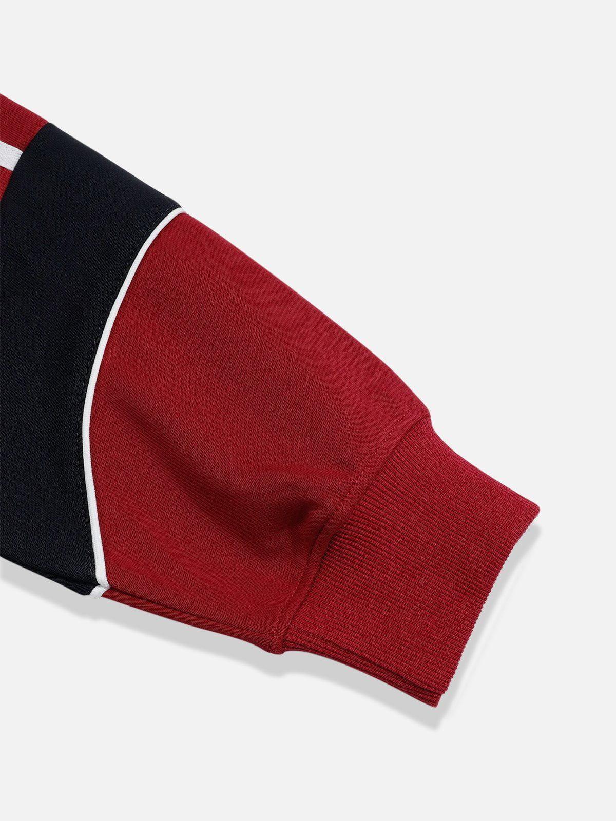 Aelfric Eden Color Blocking Embroidery Hoodie Product Image