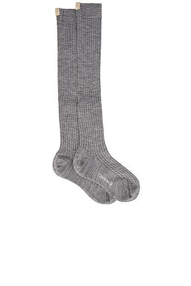Comme Si The Knee High Sock in Grey Product Image