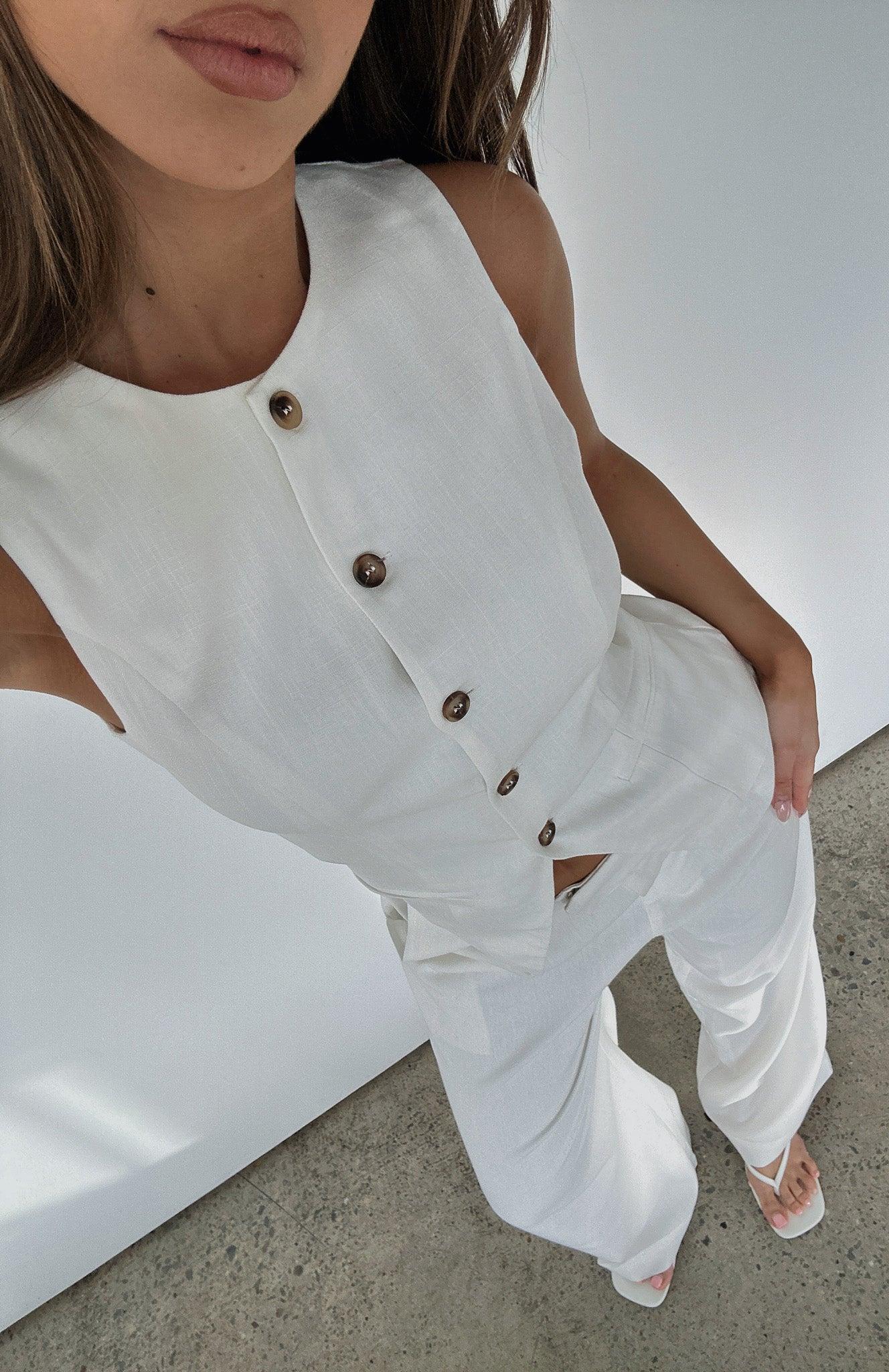 At The Races Vest Top White Product Image