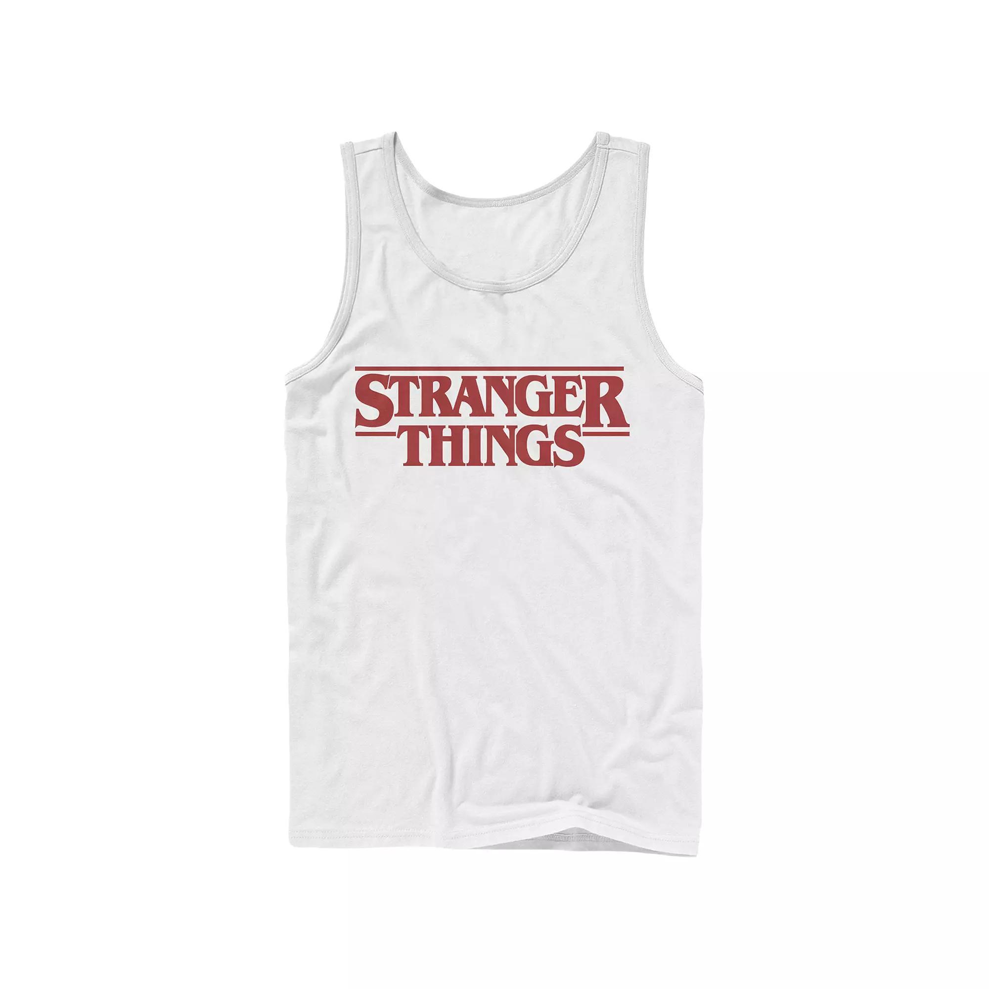 Men's Netflix Stranger Things Red Logo Graphic Tank Top, Size: Large, White Product Image