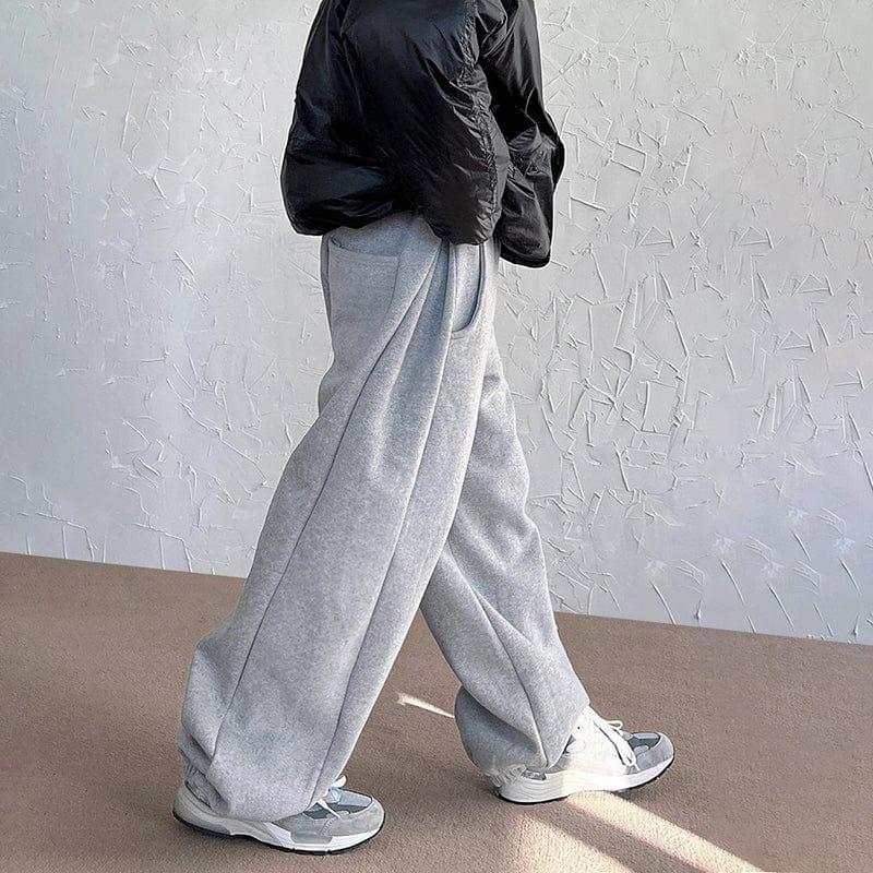 RT No. 6162 GRAY STRAIGHT WIDE BAGGY SWEATPANTS Product Image