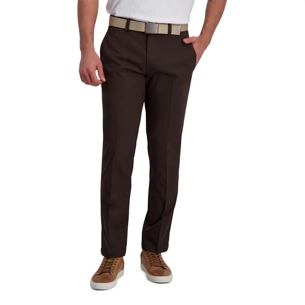 Men's Haggar® Cool Right® Performance Flex Straight-Fit Flat-Front Pants, Size: 40 X 32, Dark Gray Grey Product Image