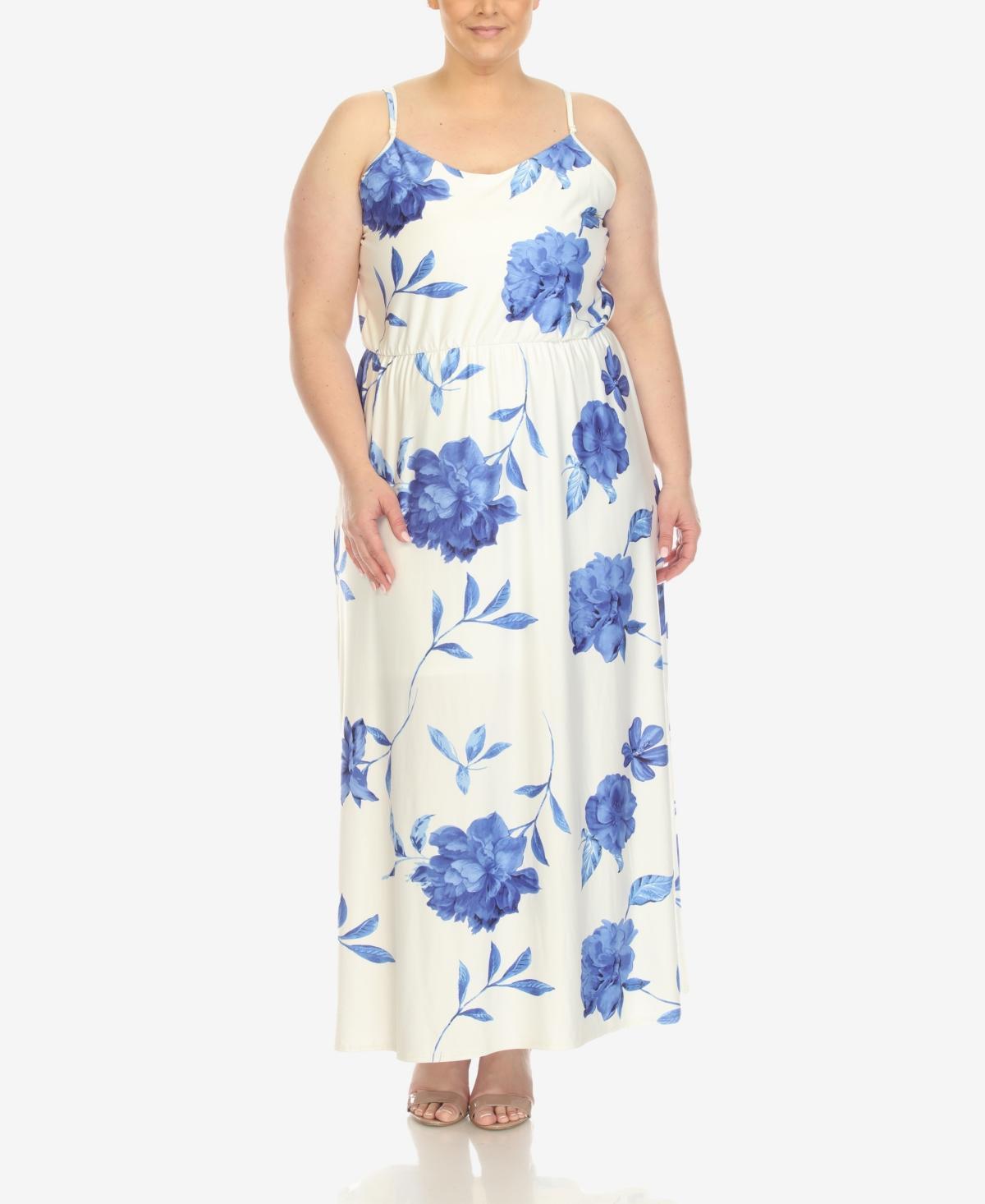 White Mark Plus Size Floral Strap Maxi Dress - Yellow Product Image