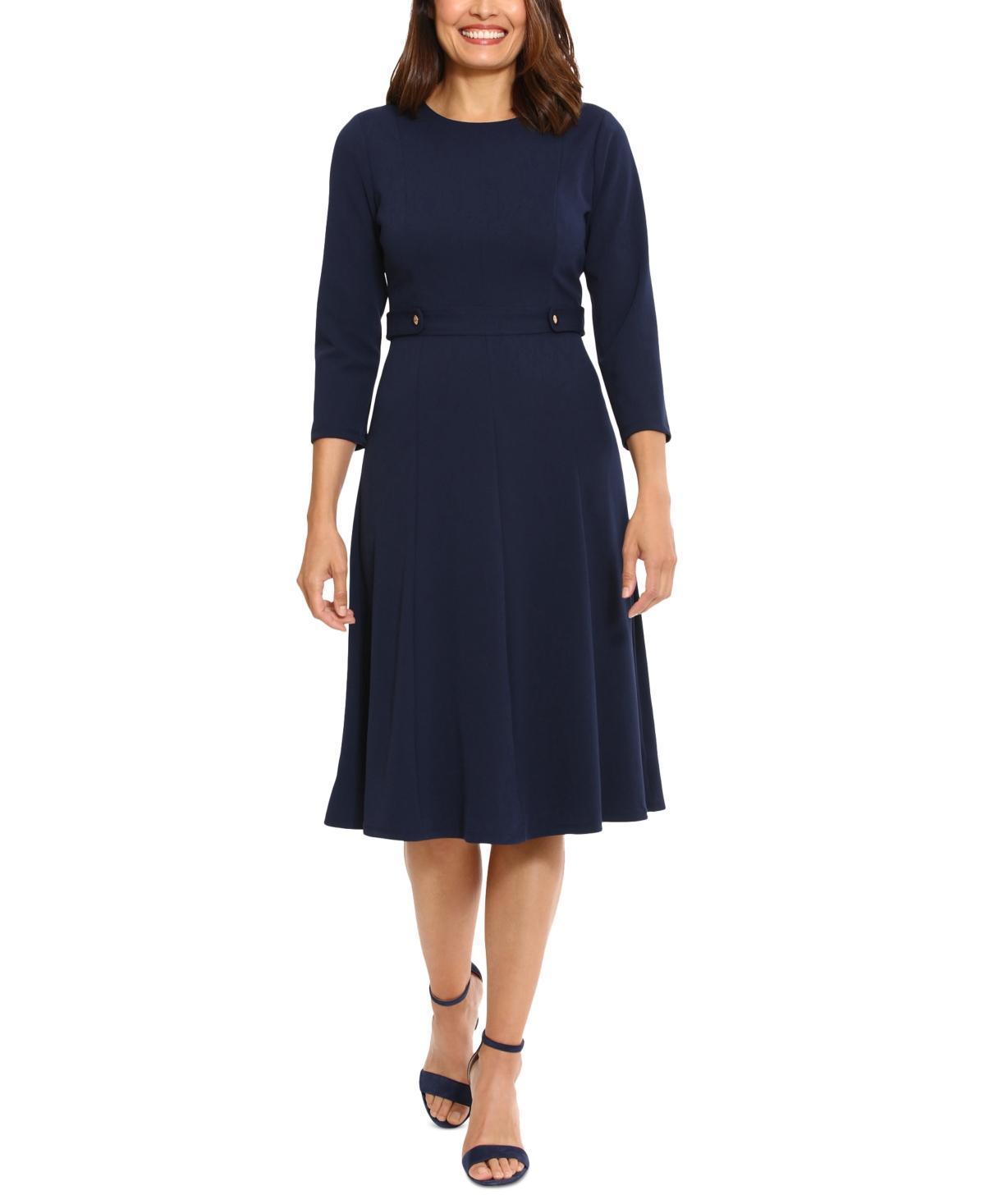 Women's London Times Side Tab Fit & Flare Dress, Size: 10, Black Product Image