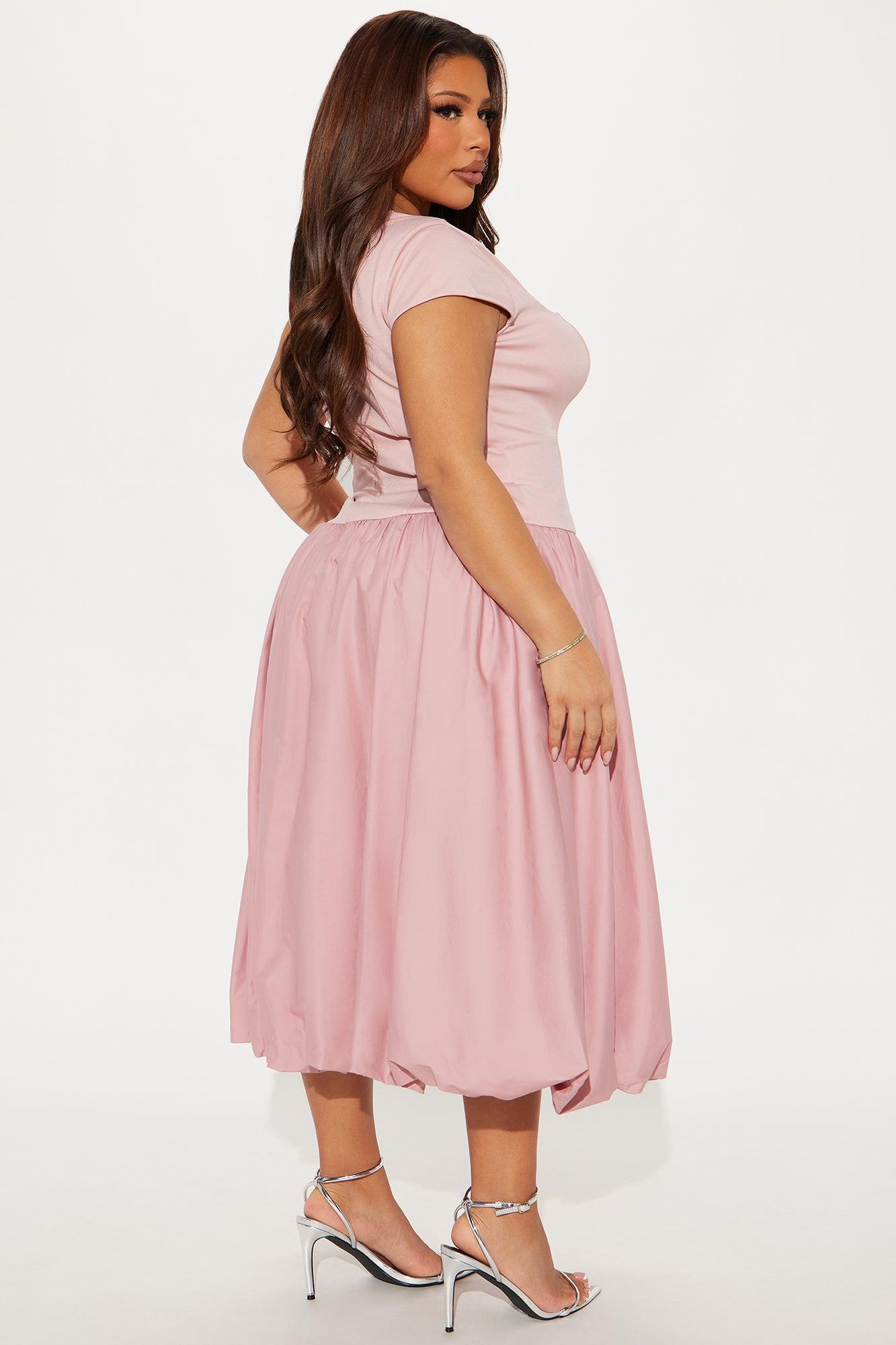 Irene Poplin Bubble Midi Dress - Mauve Product Image