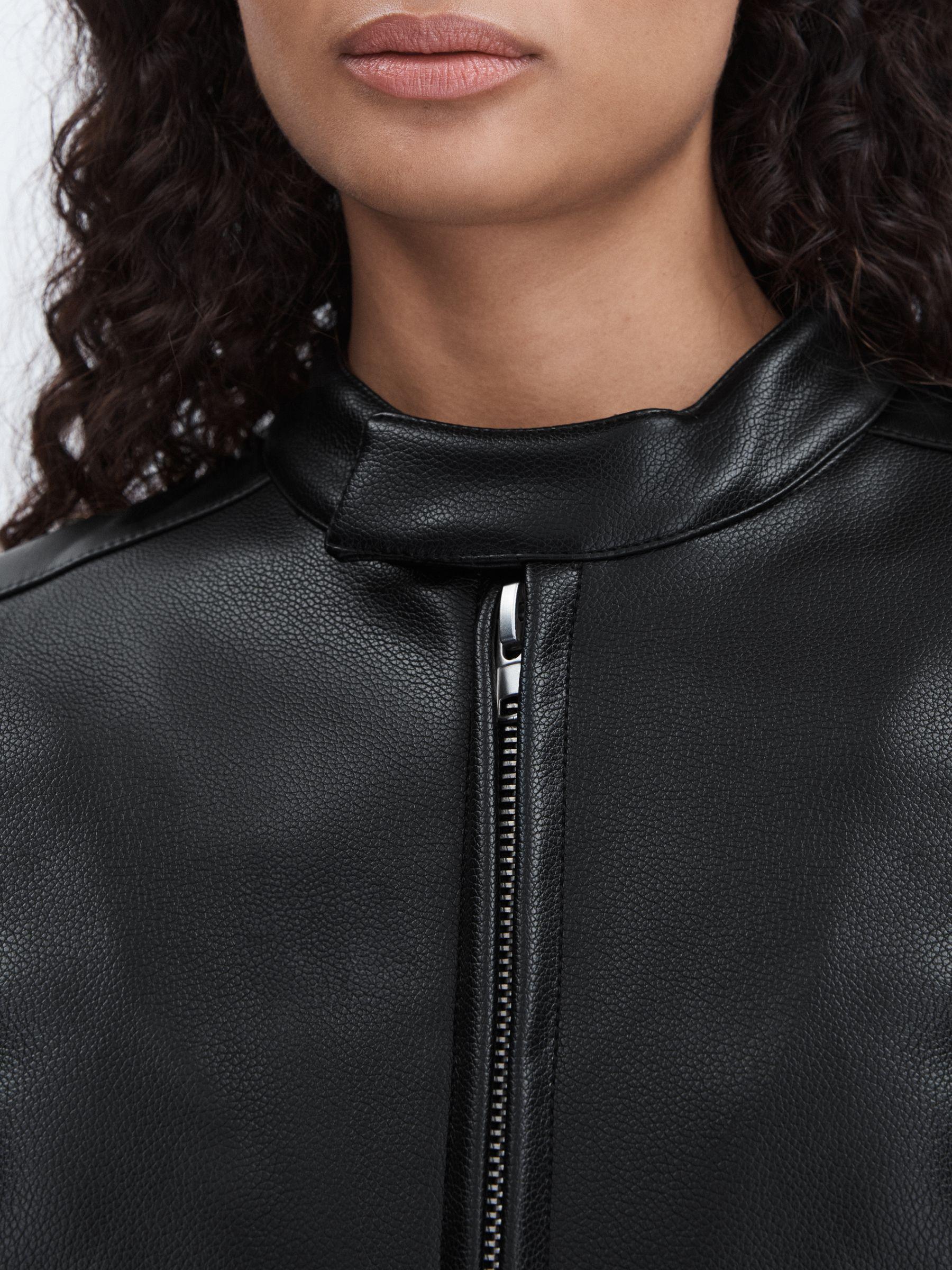 Good American Faux-Leather Moto Jacket in Black Product Image