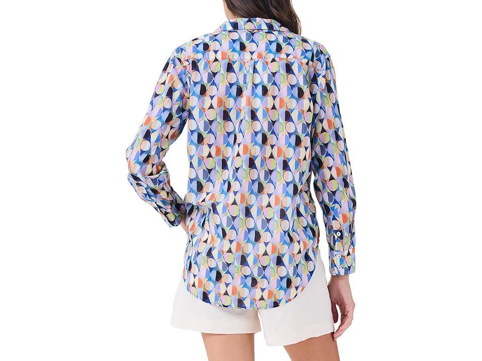 NIC+ZOE Petite Social Circles Boyfriend Shirt Multi) Women's Clothing Product Image