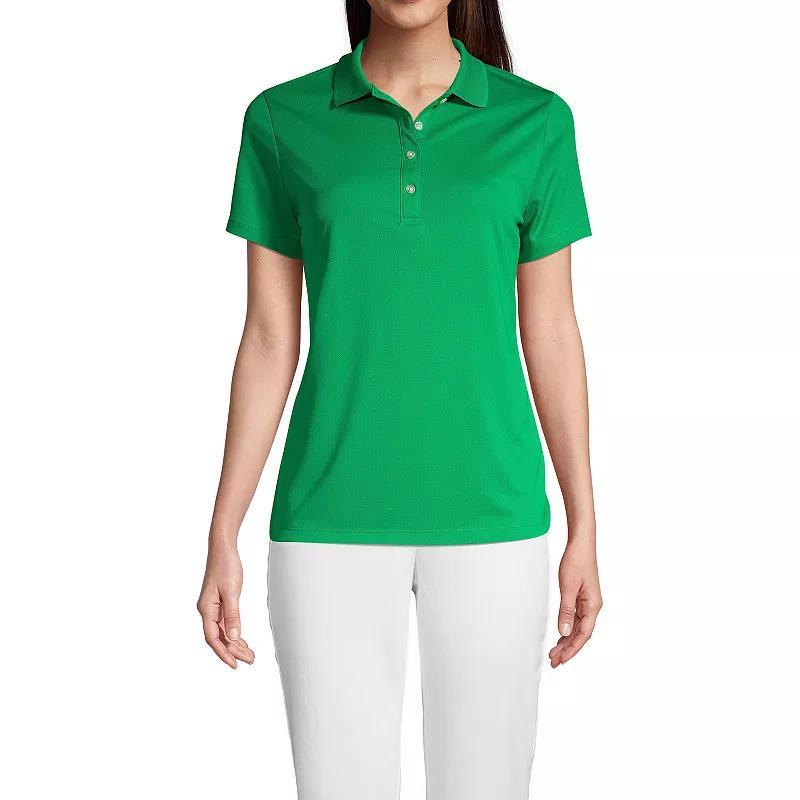 Women's Lands' End Short Sleeve Solid Active Polo Shirt, Size: XL, True Blue Product Image