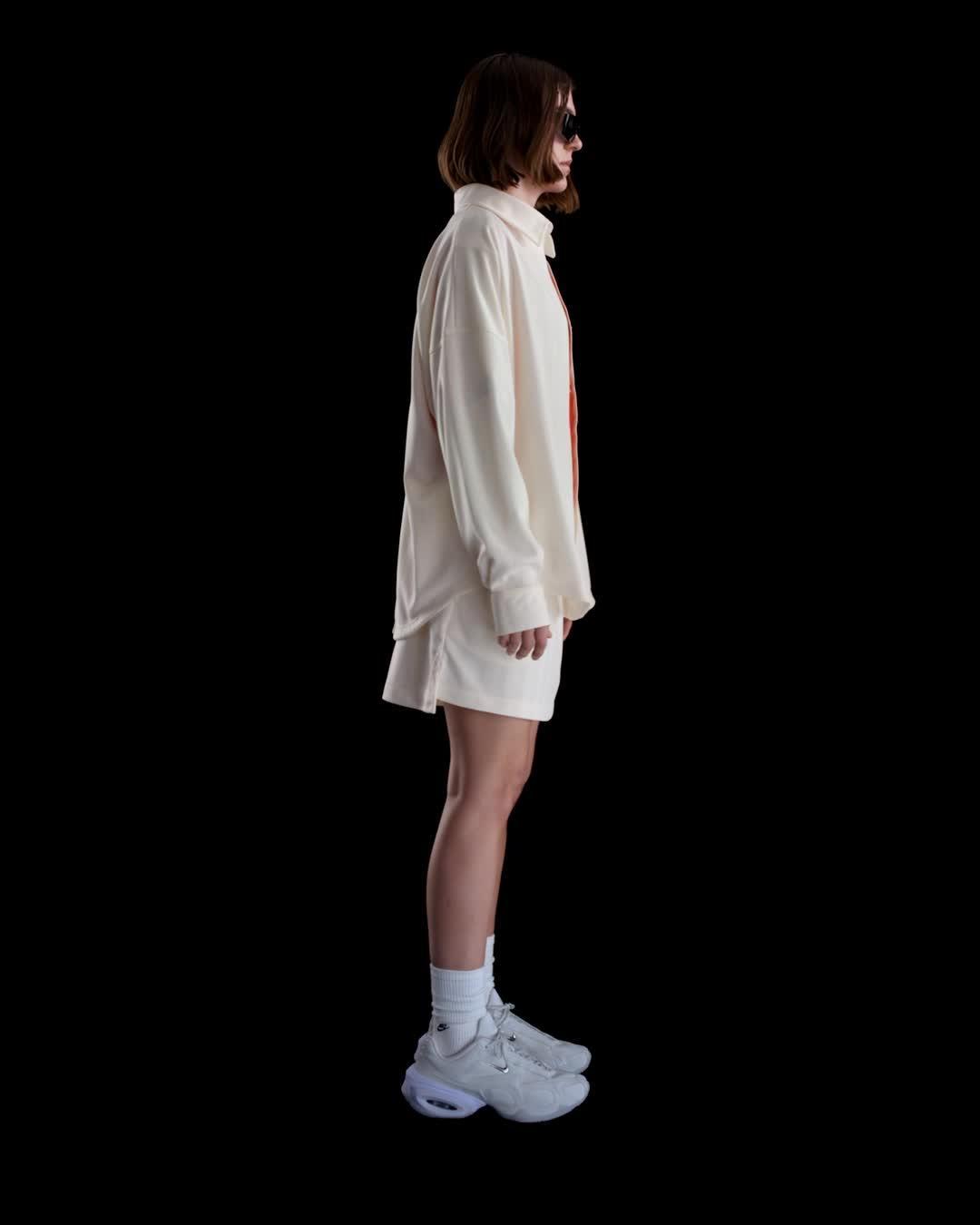 Women's Nike Sportswear Oversized Jacquard Striped Button-Down Shirt Product Image