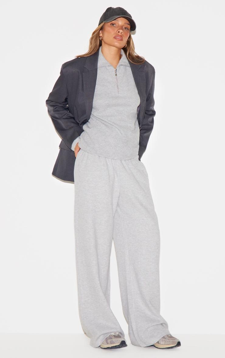  Grey Collared Zip Up Sweatshirt Product Image