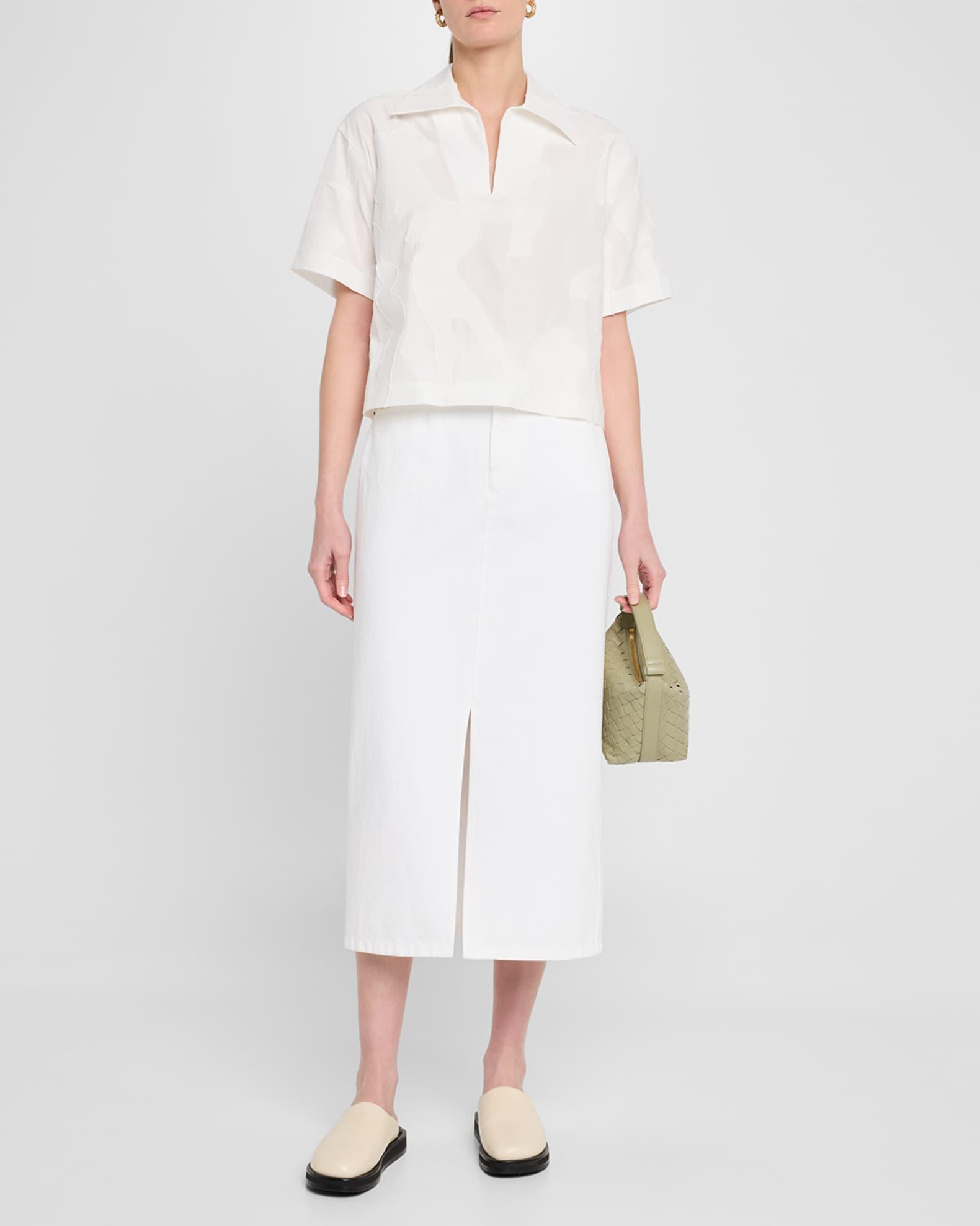 Cropped Burnout Boxy Blouse Product Image