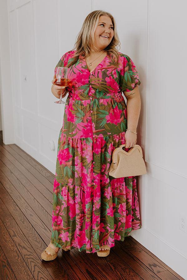 Only Sunshine Floral Maxi in Green Curves Product Image