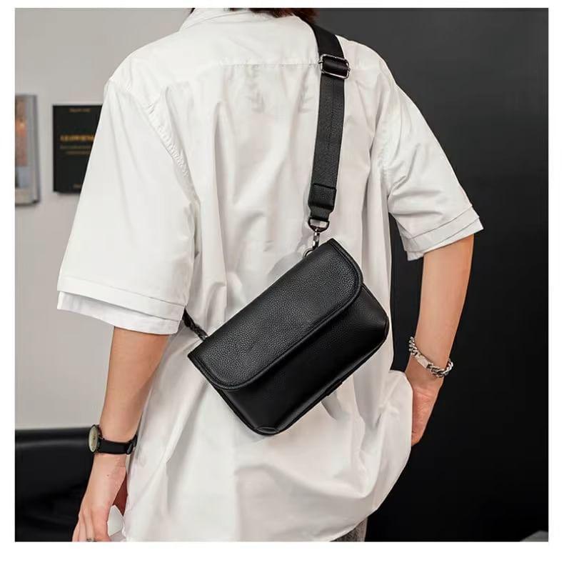 Faux Leather Flap Crossbody Bag Product Image