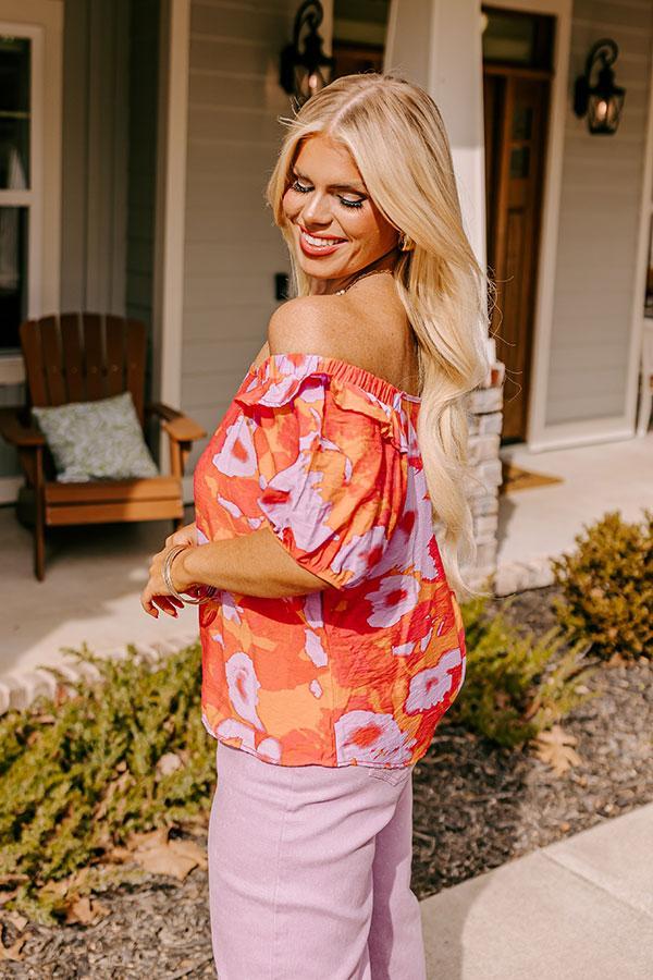 Shoreline Splendor Off Shoulder Top Curves Product Image
