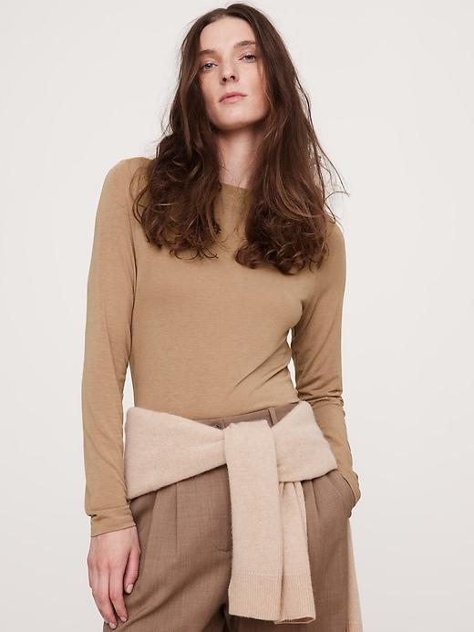 Luxe Wool-Blend Boat-Neck Top Product Image