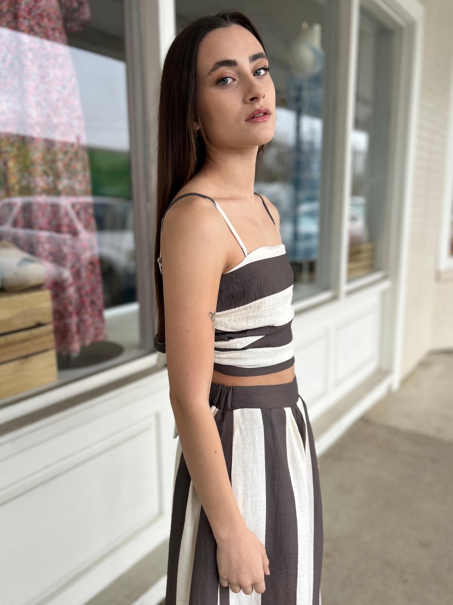 Erin Striped Tie Back Tank Top Product Image